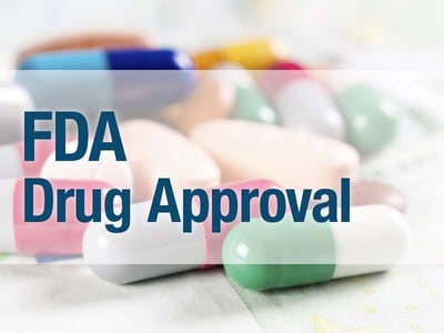 FDA Drug Approval image with Featured banner and pills in the background. 