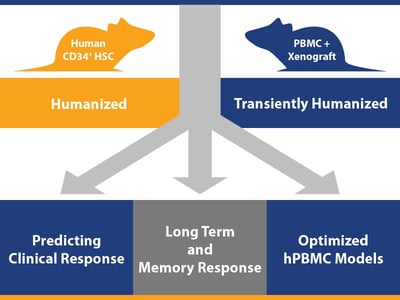 humanized mouse immuno-oncology model enhanced applicable uses, HSC, PBMC, immunotherapy preclinical assessment platform