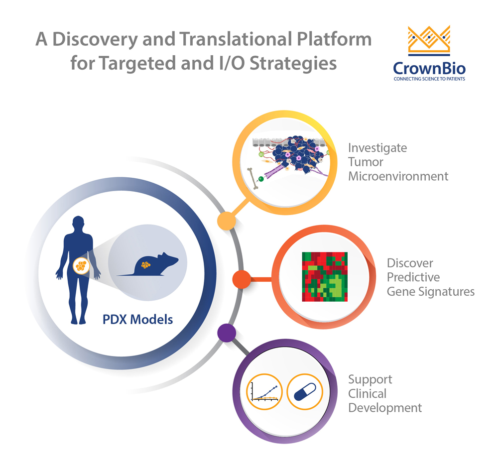 PDX model uses for targeted agent and immuno-oncology agent drug development including predicting gene signatures